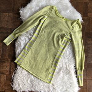 FreePeople lime & grey striped sweater